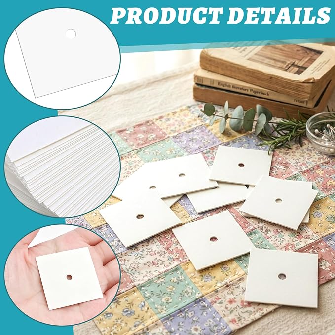 500 PCS 1.5" Square Paper Piecing Templates, Quilting Templates Accessories - Image 3