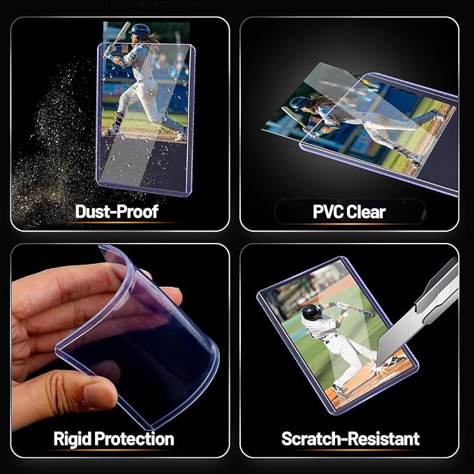 200 Hard Plastic Card Sleeves – 200 Toploads, 35PT Baseball Card Protectors - Image 2