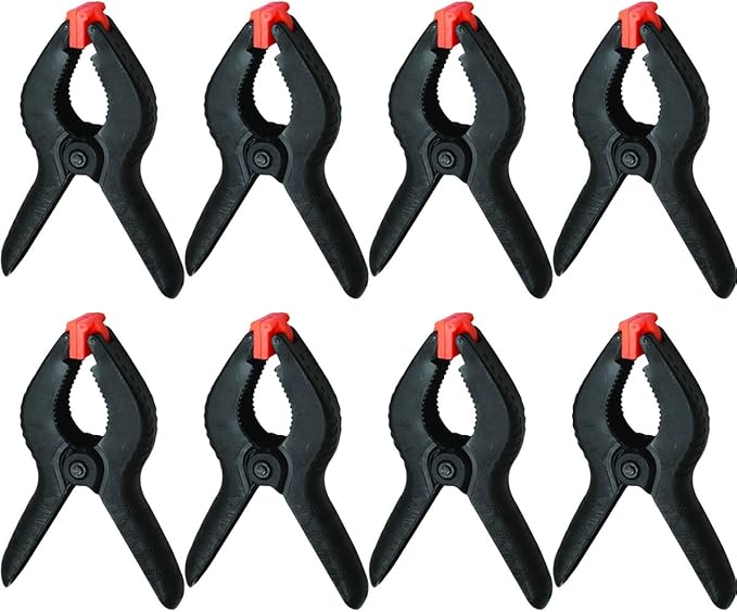 8 Pack 9 Inch Heavy Duty Plastic Nylon Spring Clamp EXTRA LARGE Clip Tips For Photography Background Plate
