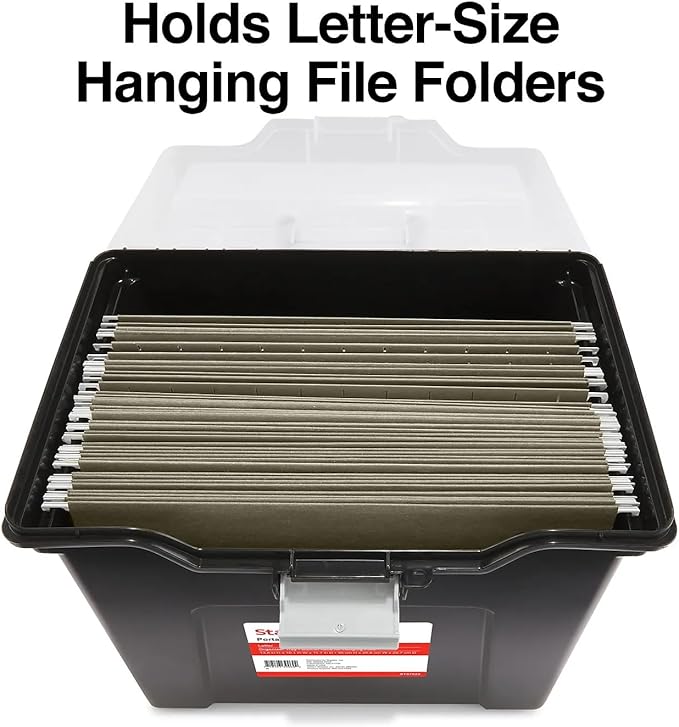 STAPLES File Box File Portable Tote, Letter Size - Image 2