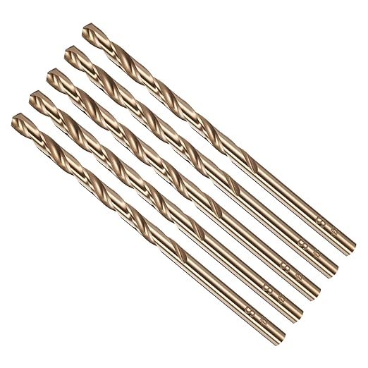 Drill Bit, #23 Cutting Diameter, 4341 HSS Gold Finish 135° Cutting Angle Number Jobber Bits - (Applications: for Drilling Soft Metal Plastic Wood), 5-Pieces