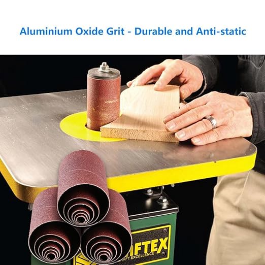 LotFancy 24PCS Spindle Sanding Sleeves, 80 Grit, Aluminum Oxide Abrasive, 4-1/2” Length (4 Each of 1/2”,3/4”,1”,1-1/2”, 2” and 3”