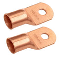 SELTERM 2pcs 250 MCM 3/8" Stud Copper Wire Lugs, Battery Lugs, Ring Terminals, Battery Cable Ends, 250 kcmil Ring Terminal Connectors, UL Heavy Duty Bare Copper Eyelets Battery Terminal Connectors