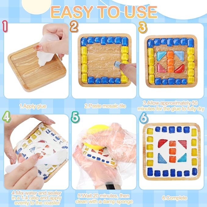 SAYAYA 4 Sets DIY Glass Mosaic Tiles - Image 4