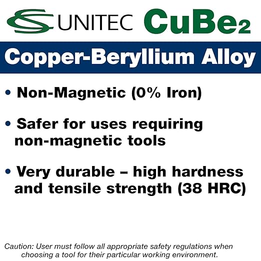 CS Unitec | Copper-Beryllium Phillips Head Industrial Screwdriver | Non-Sparking, Non-Magnetic, Corrosion Resistant | 3.5mm Tip x 4" Round Shank, TUV Certified