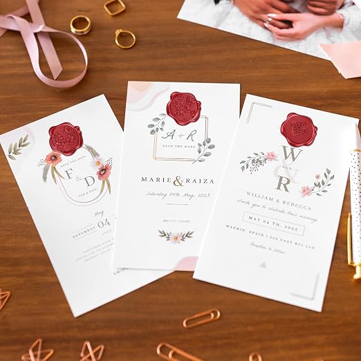 WSICSE 60Pcs Wax Seal Stickers, Wedding Invitation Envelope Seal Stickers - Image 4
