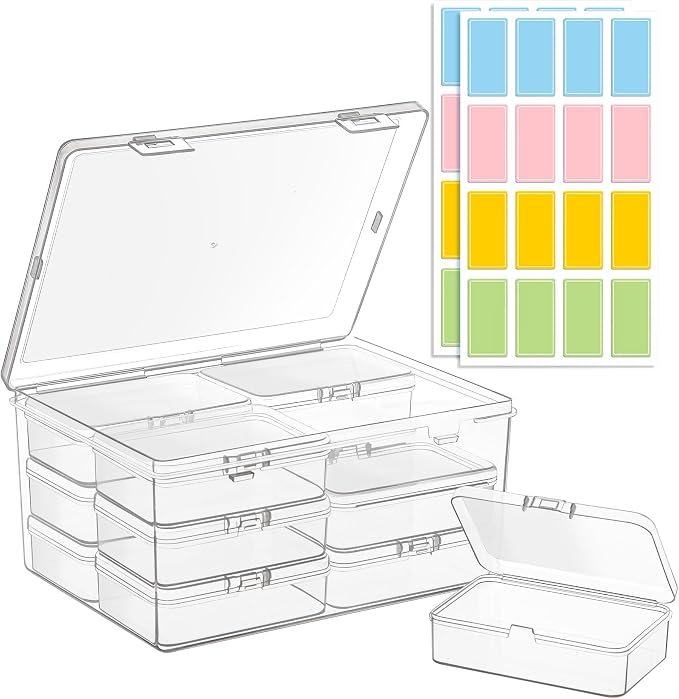 zoeynex Medium Plastic Organizer Boxes, 12 Clear Containers by zoeynex
