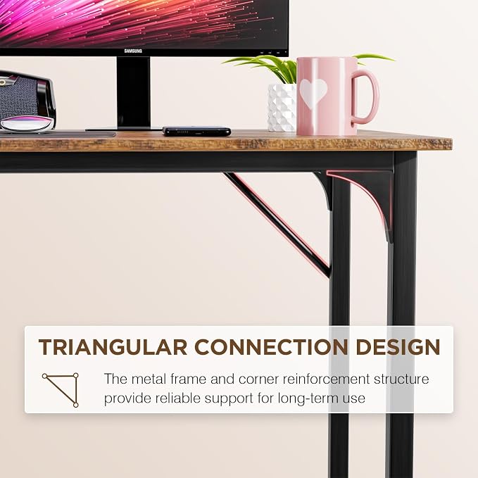 PayLessHere | 47 Inch Computer Desk | Brown | Office Desk - Image 6