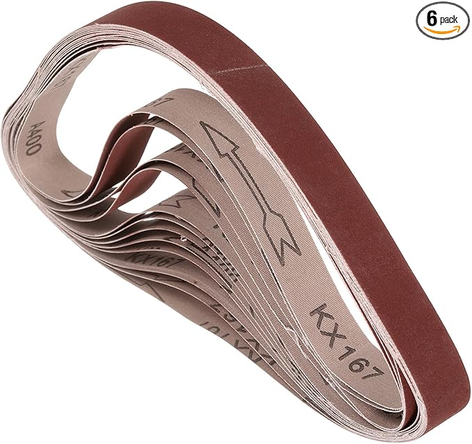6 Pcs Sanding Belts 2 x 42 Inch 400 Grit Aluminum Oxide Abrasive Sandpaper for Belt Sander Metal Grinding Wood Working Weld Rust Removal