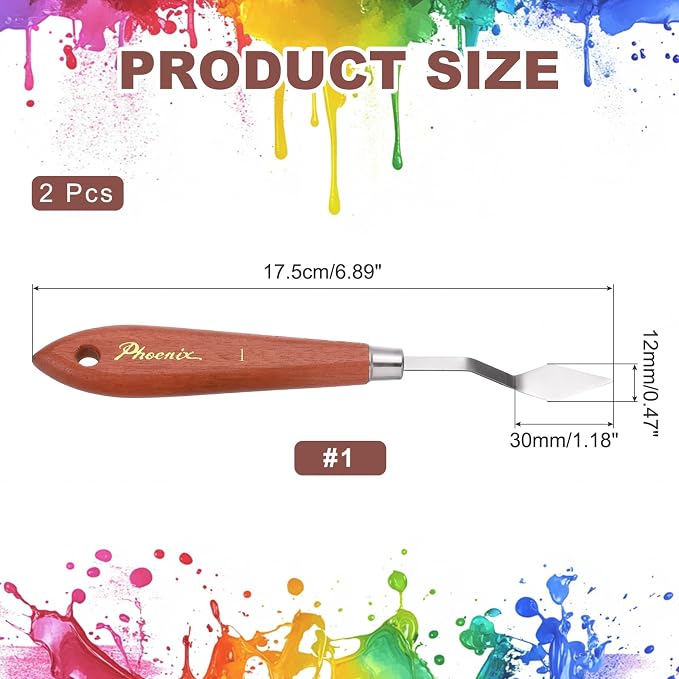 MECCANIXITY Pack of 2 Palette Knife No.1, 6.9" Long - Image 2