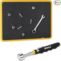 SHALL Magnetic Tool Parts Mat and Telescoping Magnetic Pickup Tool, Flexible Magnetic Tool Holder Pad W/ 83 Built-In-Magnets & 25LBS Pull Force Extendable Magnet Hold Mechanic Wrenches Screws Bolts
