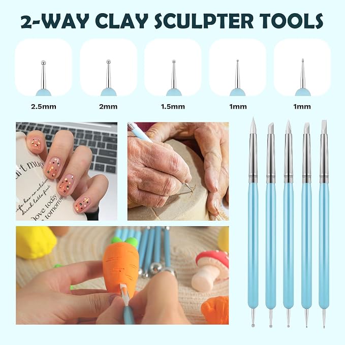 Thyrflen 18PCS Silicone Clay Sculpting Tools, Silicone Painting Brushes Kit - Image 3