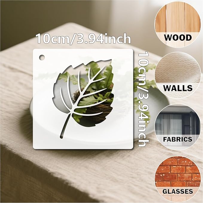 Stencils Plants 4in 53pcs Paint Template Reusable Plastic Templates DIY Crafts - Image 2