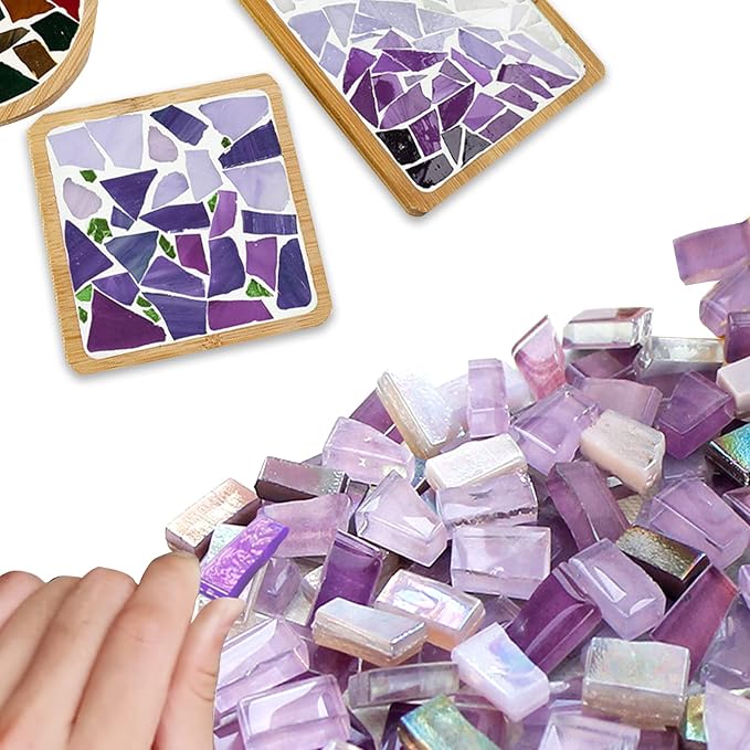 LITMIND Purple Mixed Irregular Glass Mosaic Tiles - Image 2