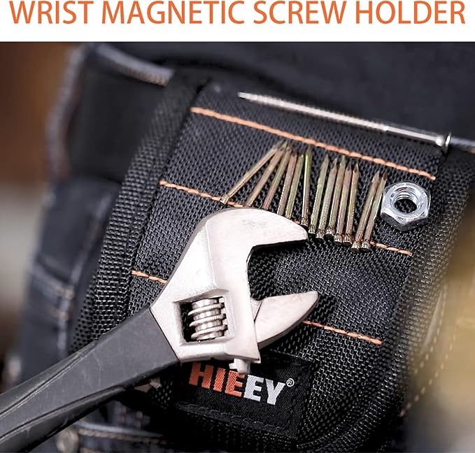 HIEEY 2 Pieces Magnetic Wristband for Holding Screws, Gifts for Men, Tool Belt Magnetic Wristband for Holding Screws, Cool Gadgets Christmas Gifts for Him Men Women Husband (Gift Box)