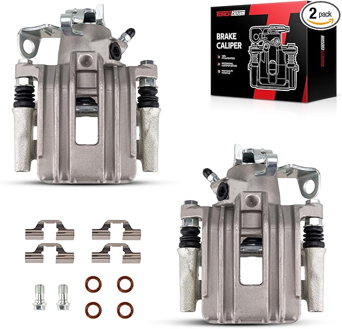 Torchbeam Rear Brake Calipers Set for Volkswagen 2001-2004 Jetta, Audi 2000-2006 TT Quattro, Volkswagen 2005 Jetta 1.9T, Rear Left and Rear Right Calipers Replace # 19B2574+19B2575