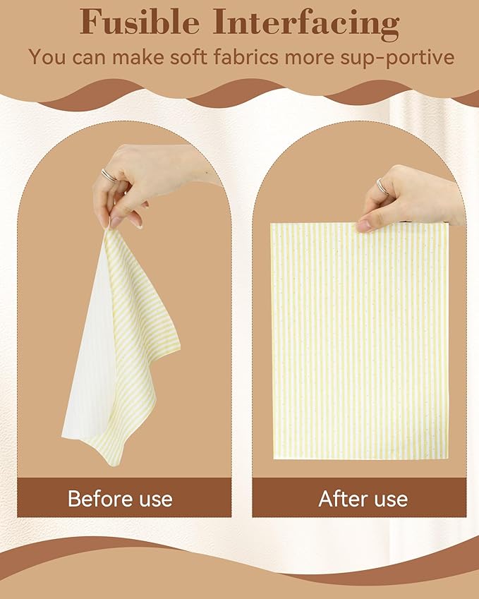 FIVEIZERO Lightweight White Iron-On Non-Woven Fusible Interfacing: 12in x 30yd - Image 6