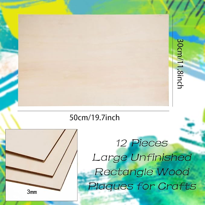 12 Pack Basswood Sheets for Crafts-12 x 20 x 1/8 Inch- 3mm Thick Plywood Sheets - Image 2