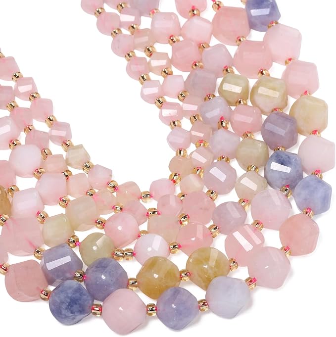 42pcs Natural Morganite Stone Beads by Yochus