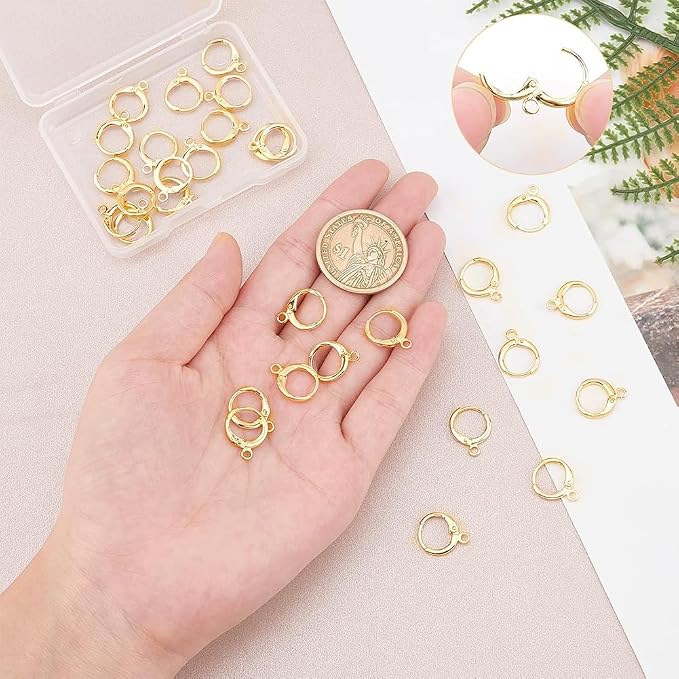 PH PandaHall 30pcs 18K Gold Plated Earring Hooks Huggie Hoop Earring Findings - Image 6
