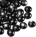 2LB Black Flat Glass Marbles for Vases, Gemstone Beads Vase Filler Decorative by RUOJAS