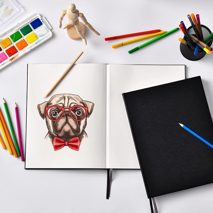 Hardcover Sketch Book 9" x 12", Sketchbook Drawing Pads, 160GSM Thick Smooth - Image 2