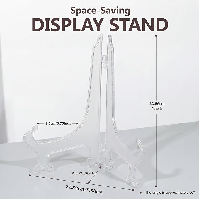Artliving 9 Inch Clear Plastic Easels or Stand/Plate Holders to Display - Image 2