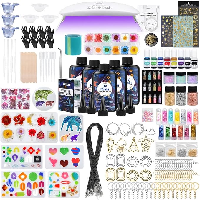 KISREL UV Resin Jewelry Making Kit - 500g Crystal Clear UV Resin by KISREL