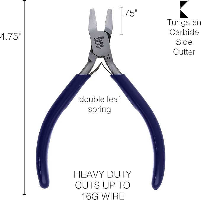 The Beadsmith 3-Piece Pliers Set – Kit Includes: Chain Nose, Round Nose and Flush Cutter with Tungsten Carbide Blades – Make Bracelets, Necklaces & Earrings – Tools for Jewelry Making