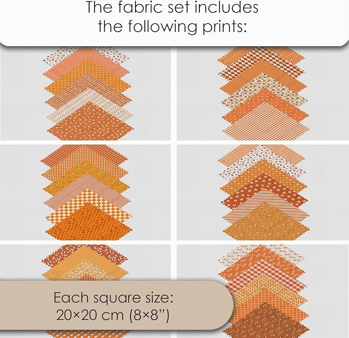 Cotton Satin Patchwork Fabric Panel – 35 Designs, 20×20 cm Squares, Single - Image 7
