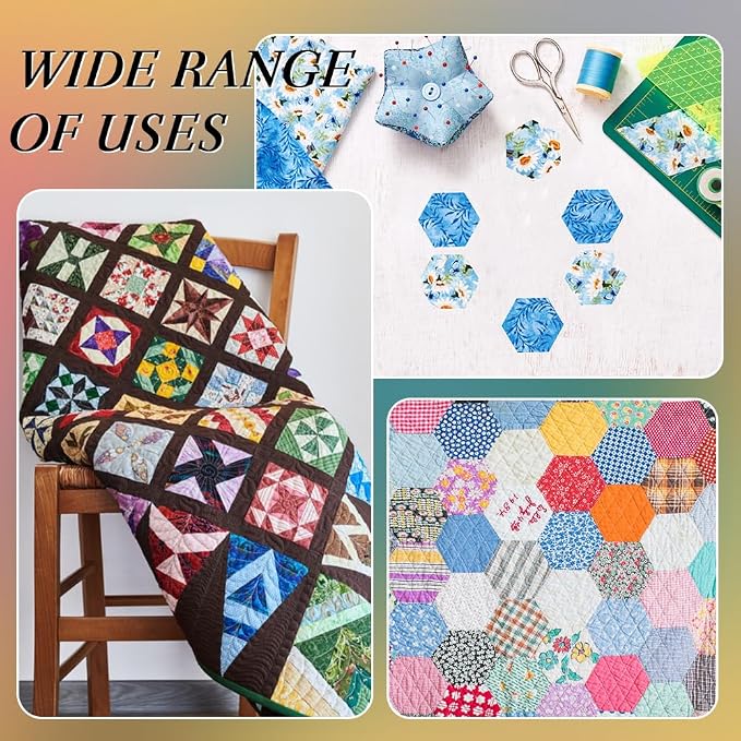 BENECREAT 16 Pcs Hexagon Quilting Template, Acrylic Intricate Sewing Machine - Image 6