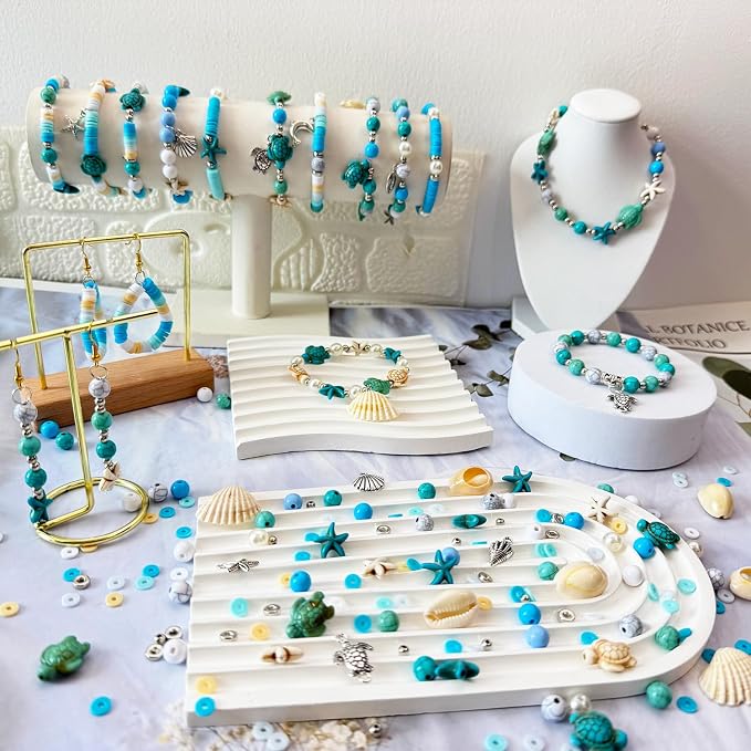 1860Pcs Ocean Beads for Bracelets Making Kit, Sea Turtle Shell Starfish Shape - Image 3