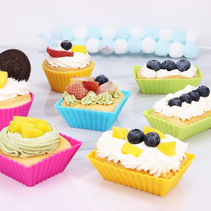 24Pack Silicone Muffin Cups, Reusable Cupcake Liners Molds - Image 3
