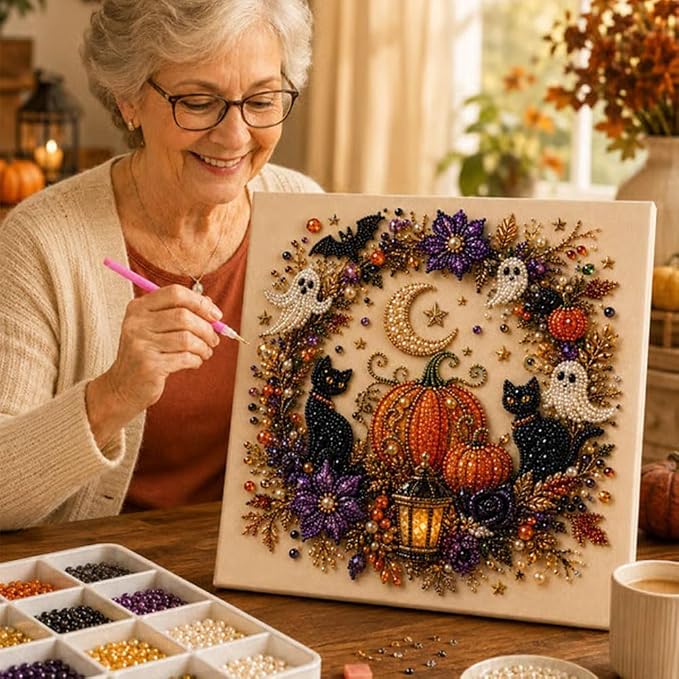 POETRYDRAW Halloween Decor Ghost Pearl Art Kit - Image 7