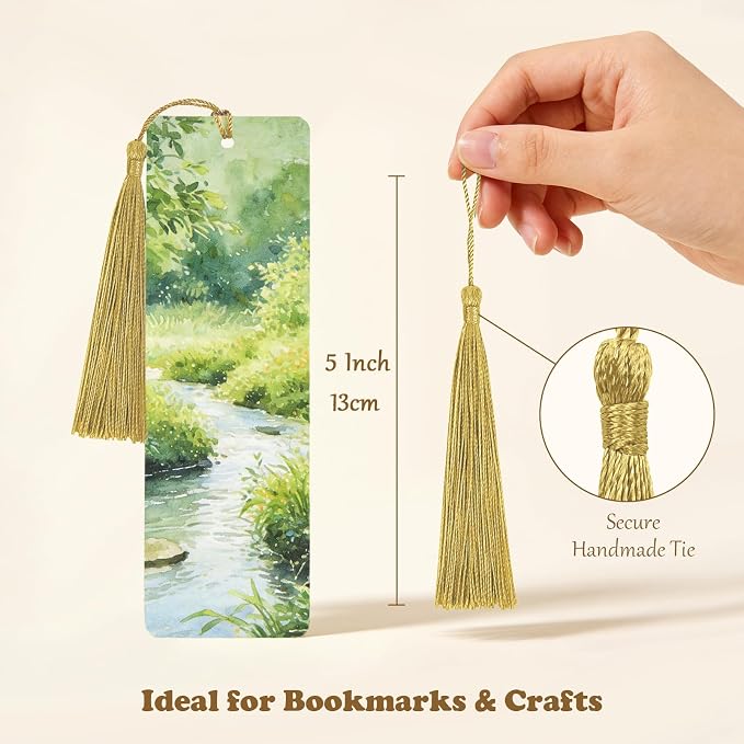 160 Pack Gold Bookmark Tassels, 5 Inch Soft Silky Tassels - Image 3