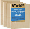 Falling in Art 4 Pack 8x10’’ Unfinished Birch Wood Panels Kit by FallinginArt