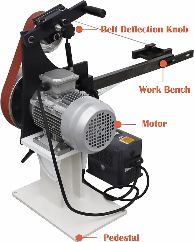 Belt Sander Variable Speed Power Bench Sander 2X71inch Vertical and Horizontal Belt Sander for Metal Working & Knife Making With 3 Grinding Wheels and Base 110V 1500W