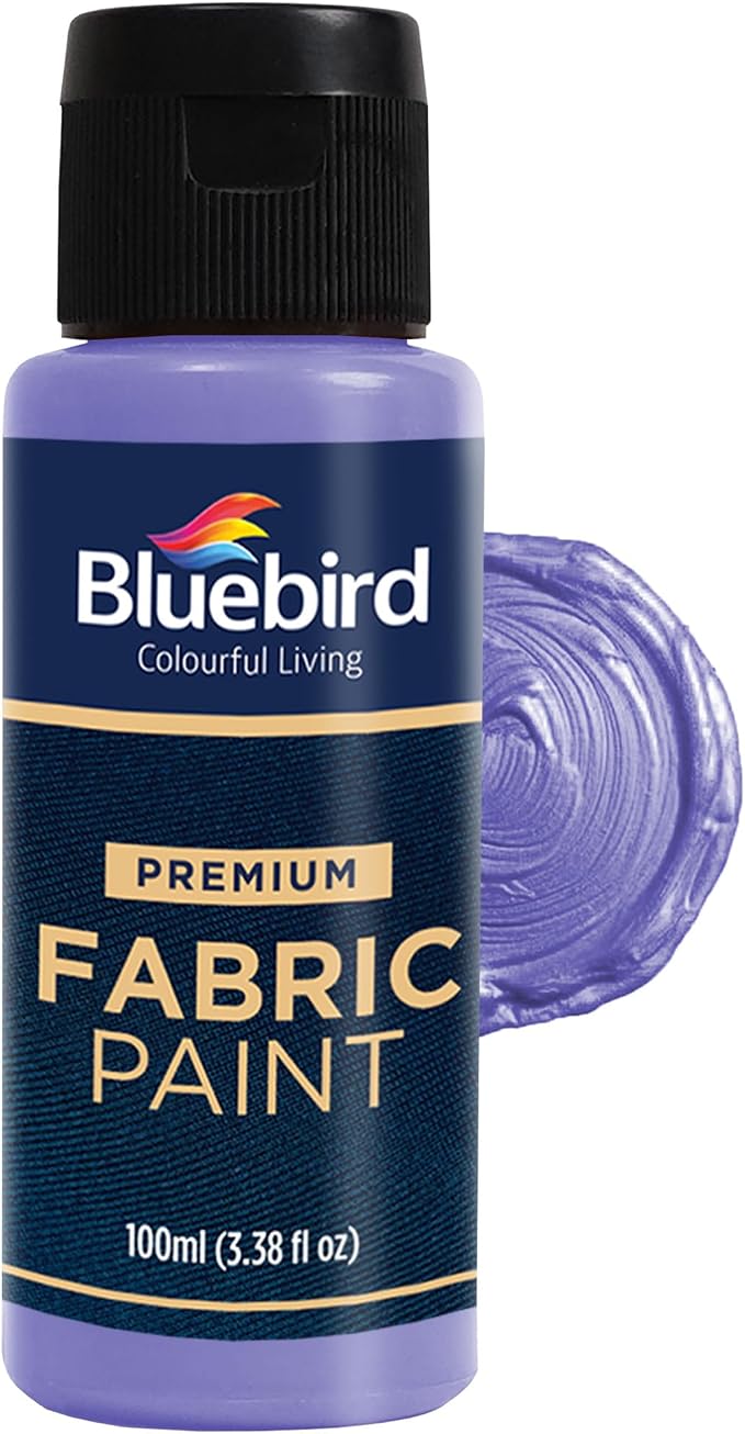 BLUEBIRD Fabric Paint, Victorian Purple, 3.4 Fl Oz, Permanent Fabric Paints by BluebirdArts