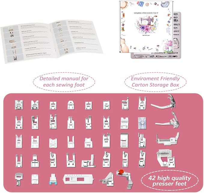 Presser Foot Set 42Pcs, Sewing Machine Presser Feet Kit Accessories - Image 3