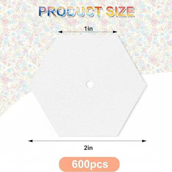 600 PCS 1" Paper Piecing for Quilting DIY Patchwork Sewing Crafts for DIY - Image 2