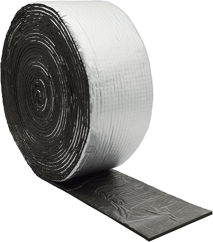 DOBTIM Foam Foil Pipe Insulation Wrap 4 in x 32 ft,Reflective Foil Insulation Tape Self Adhesive with High Resilience for Pipe Insulation Wrap