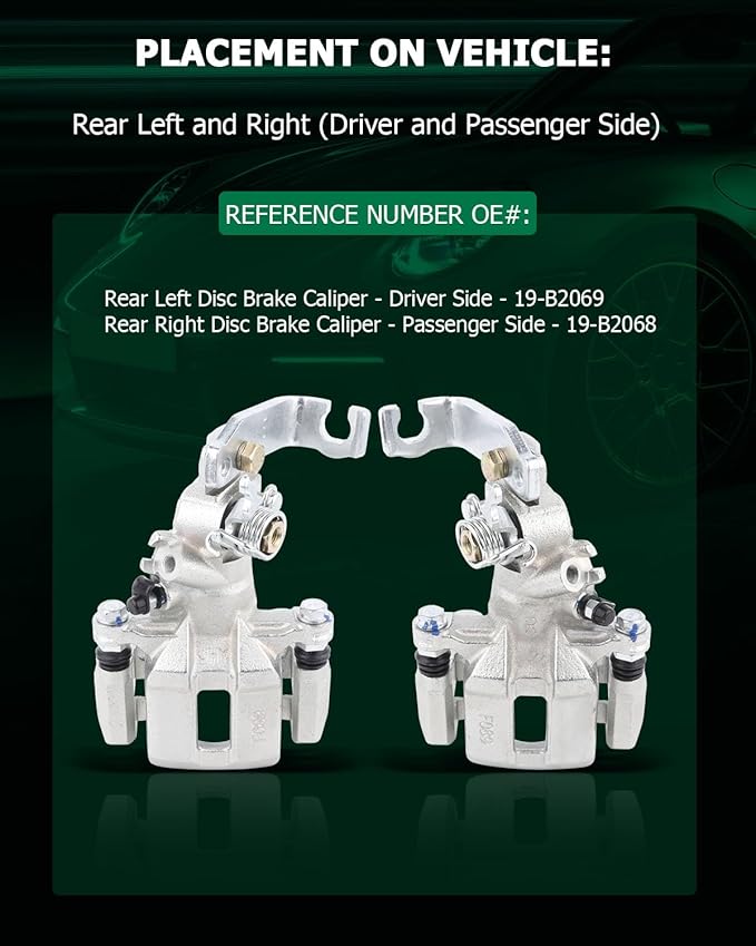 SCITOO 19-B2069 19-B2068 Rear Left & Right Disc Brake Calipers Assembly w/Bracket For Acura For TSX 2004-2008,For Honda For Accord 1998-2007 Driver & Passenger Side