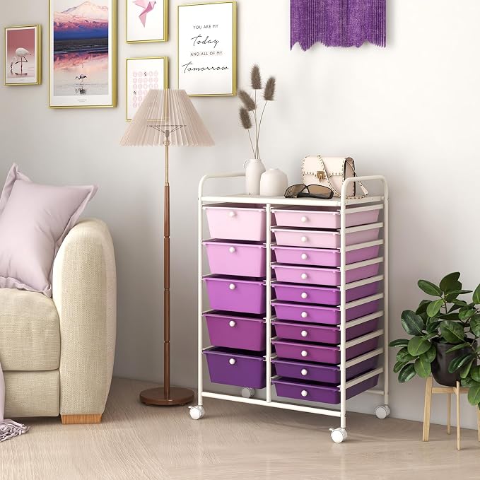 BECOMFORT 15-Drawer Rolling Cart - Image 9