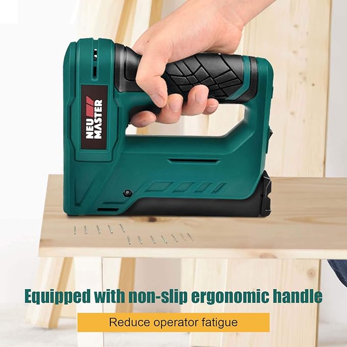 NEU MASTER Electric Staple Gun, Cordless Staple Gun with Staples & USB Charger, Staple Gun Heavy Duty for Upholstery, Crafts, Carpentry, Material Repair, Furniture DIY NTC0070