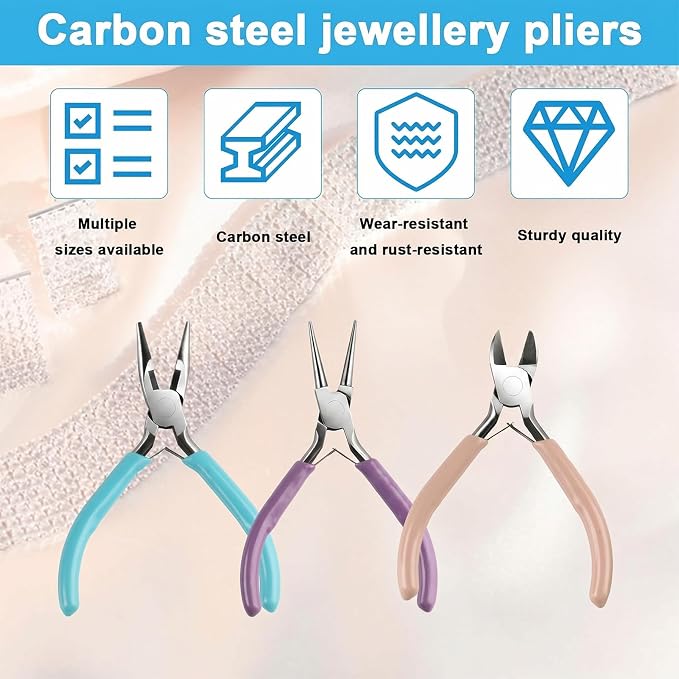 3 Pcs Jewelry Pliers Set, Jewelry Making Tools - Image 3