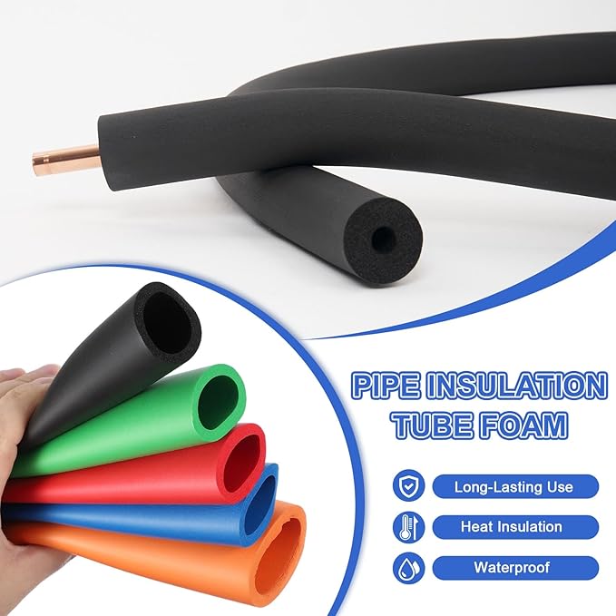 uxcell Pipe Insulation Tube Foam, 7/8" ID x 3/16" Thick x 1.64ft Foam Pipe Cover Non-Slip Hollow Tubing Guitar Air Conditioner Stand Fitness Equipment Handles, Green