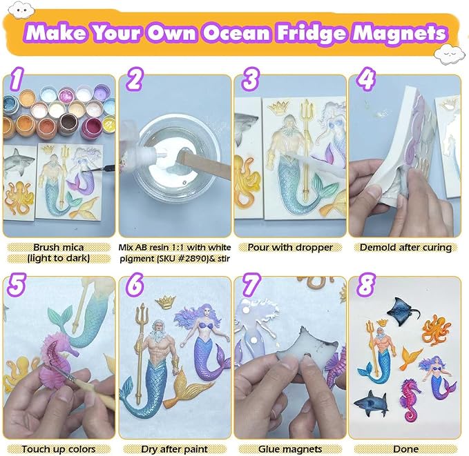 Mermaid and Sea Creatures Clay Molds - Image 3
