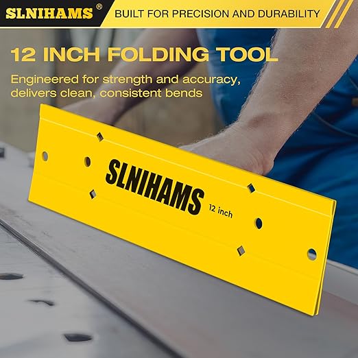 Sheet Metal Bender, 12 Inch Folding Tool for HVAC, Ductwork, Precision Folding Tool for 3/8" & 1" Folds, Heavy-Duty Sheet Metal Tools for Pros