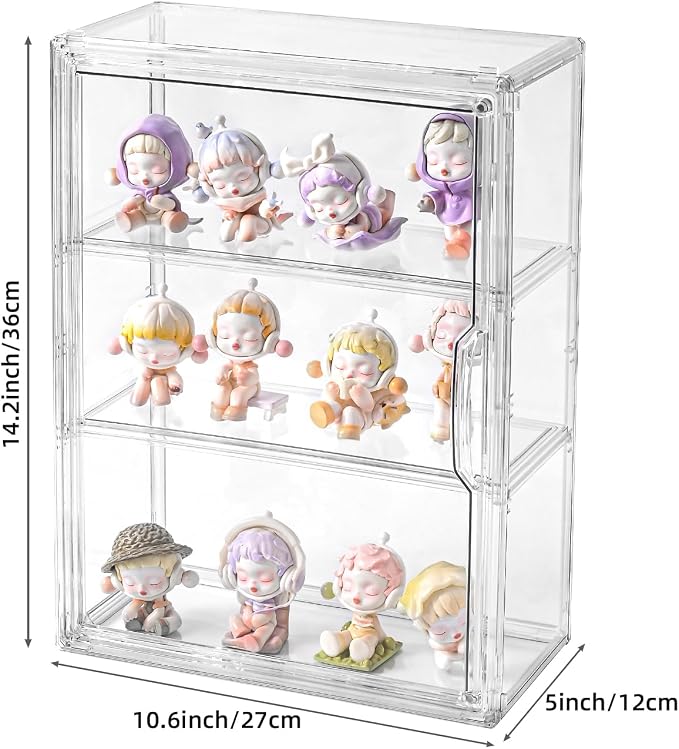3 Tier Display Case for Collectibles, Storage Container - Image 2