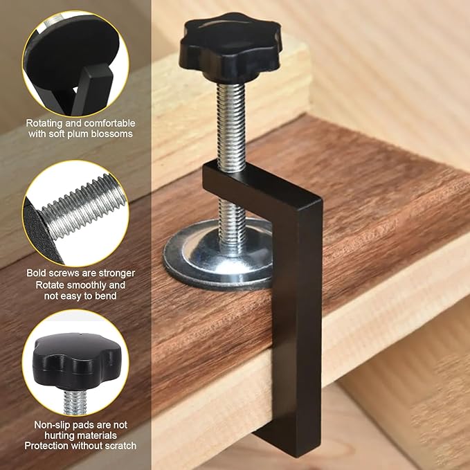 10-57mm Reversed Woodworking Clamp C-Clamp Heavy Duty Metal Clamps Portable For Wood Plastic Cutting Drilling Woodworking Tool (4)